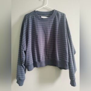 (3/$12) - Aerie Cropped Sweater. XL. Blue/White.